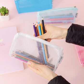 Pastel Net Transparent Pencil Case