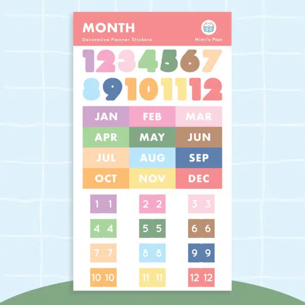 DIY Calendar Stickers – s10 Month + Index