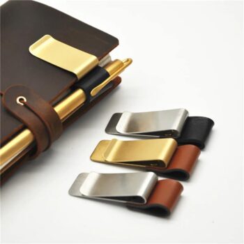 TN Leather Metal Clip Pen Holder