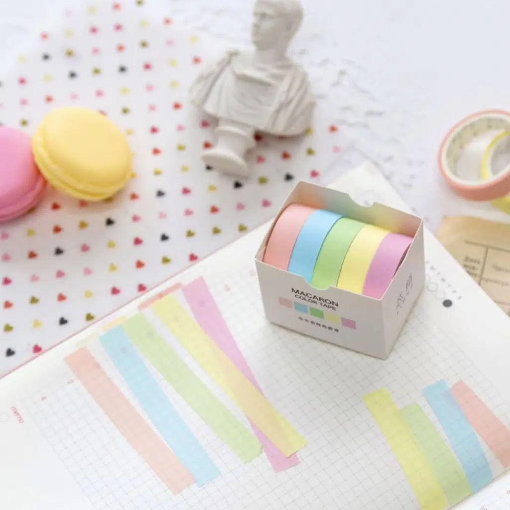 Macaron Color Tape Box Set of 5 4