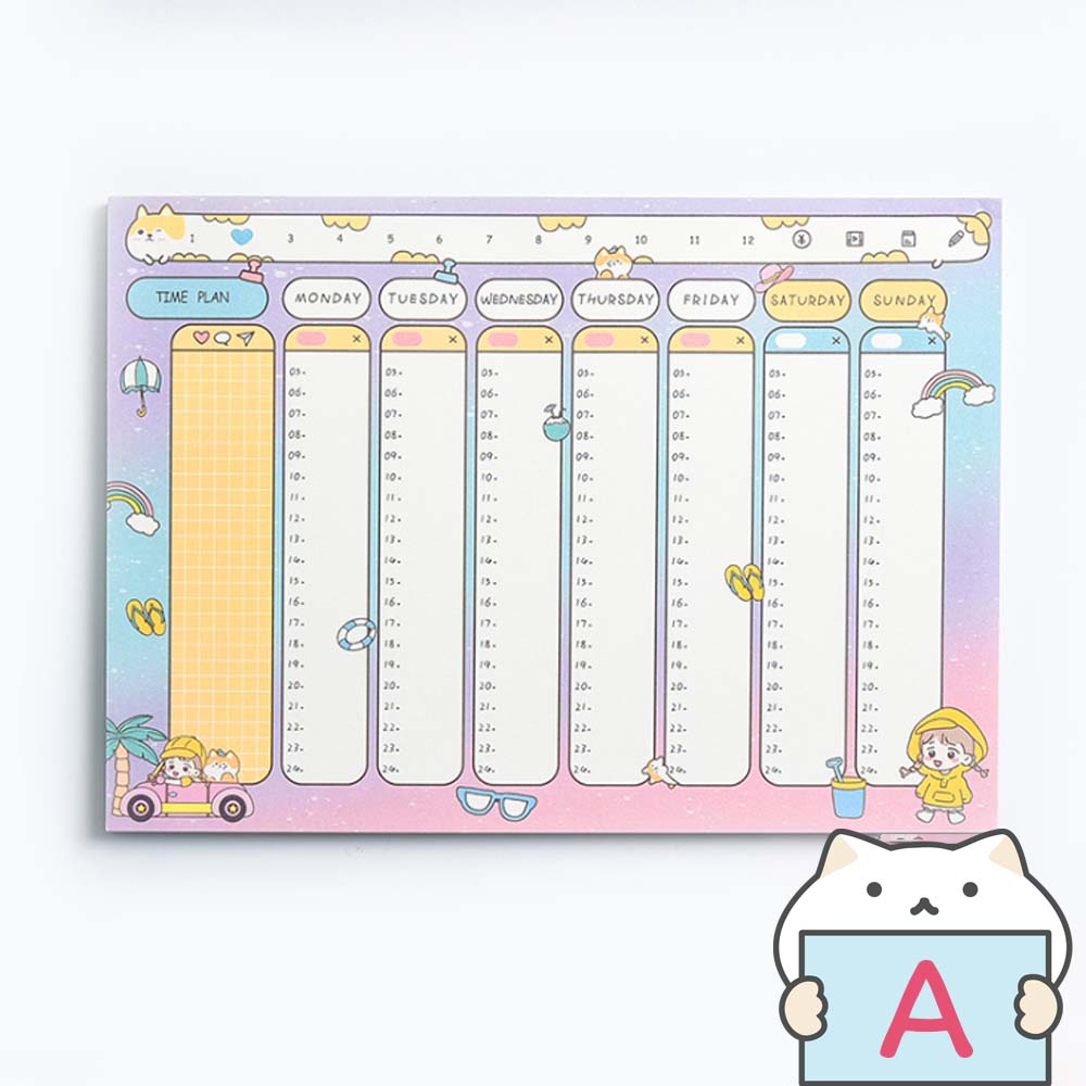 Girl Student Planner Notepad a