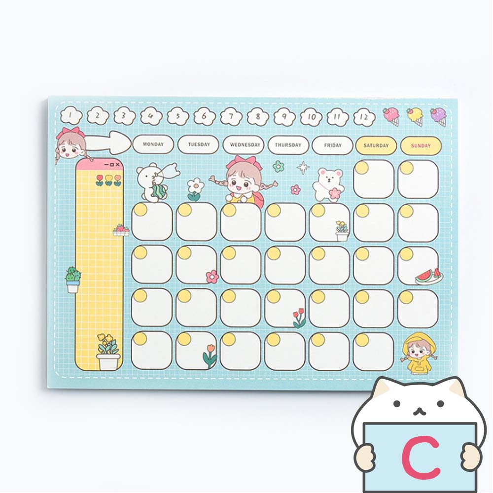 Girl Student Planner Notepad c