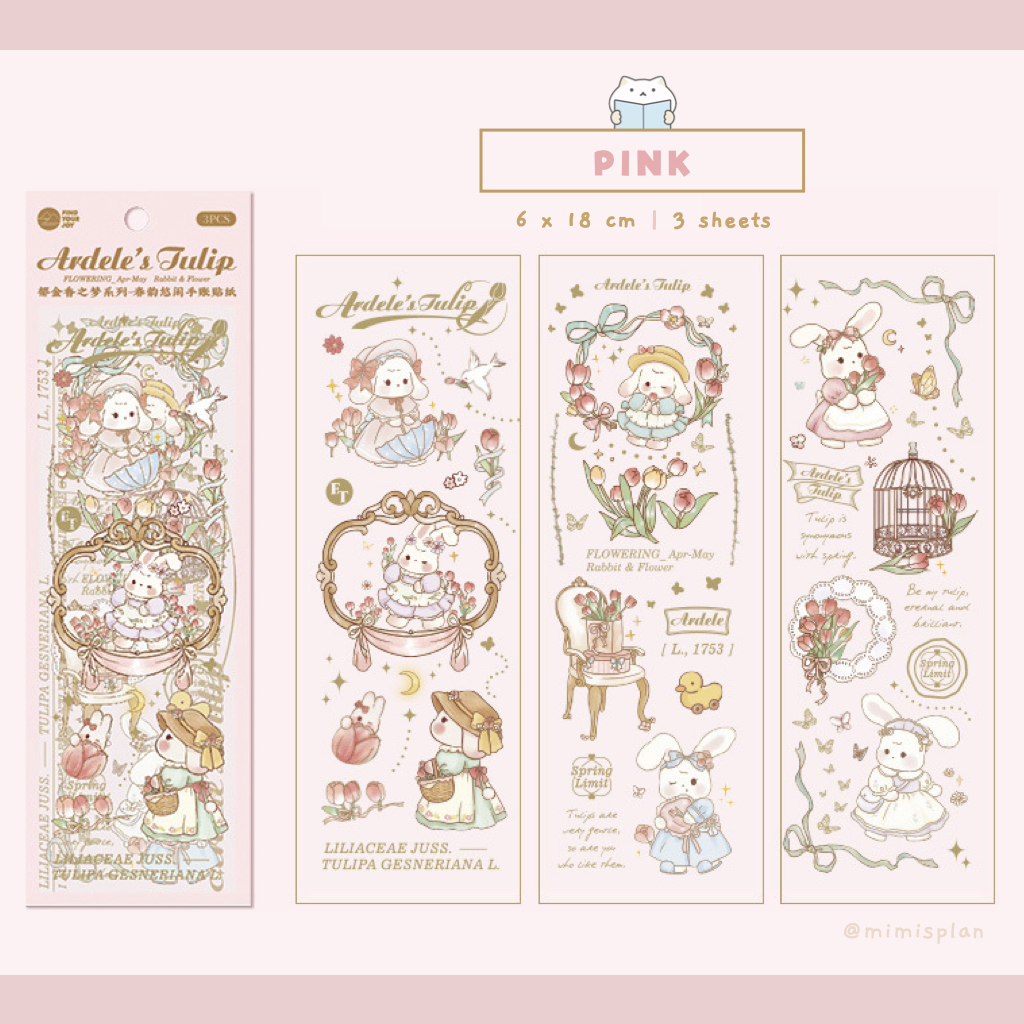 Ardele’s Tulip Sticker Sheet – Pink