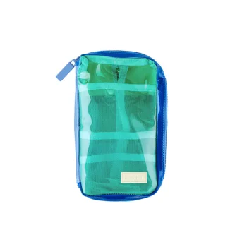 Small Drawer Pouch - Clear Mixed Blue